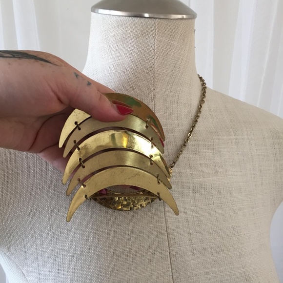 Gold Tone Statement Necklace - Picture 5 of 5